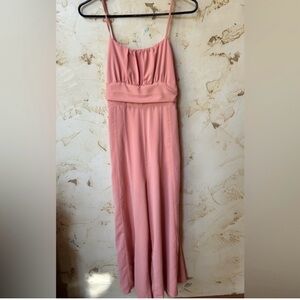 Boutique Coral Wide Leg Jumpsuit Open Back Pockets Flowy M